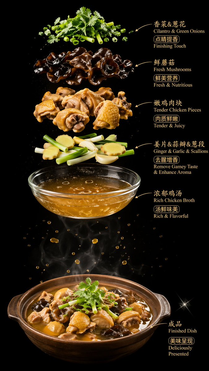 Luxury Chicken Soup Ingredient Poster — GPT Image 2 image prompt example
