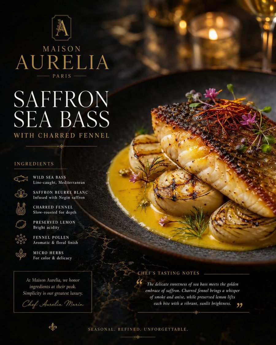 Luxury Culinary Menu Poster — GPT Image 2 image prompt example