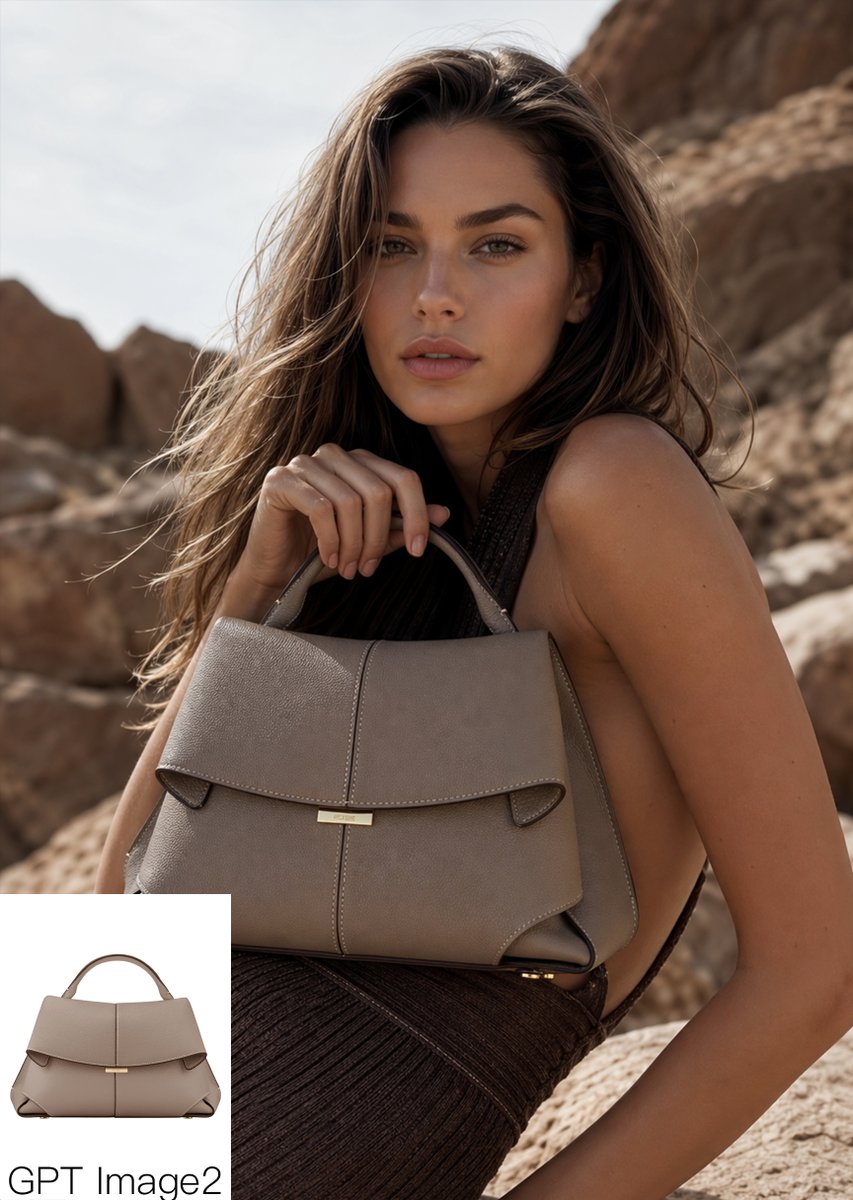 Luxury Desert Handbag Campaign — GPT Image 2 image prompt example