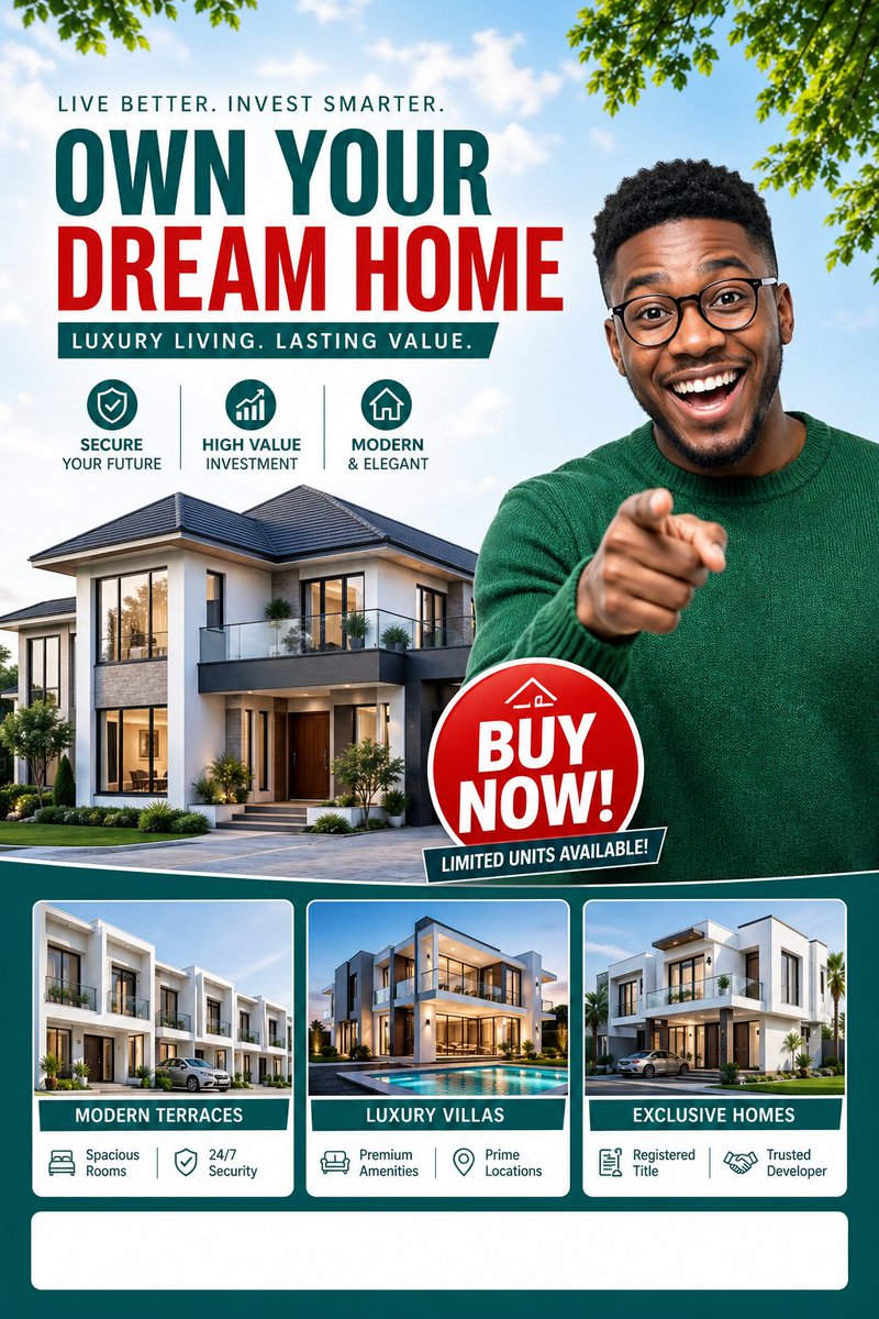 Luxury Dream Home Real Estate Flyer — GPT Image 2 image prompt example