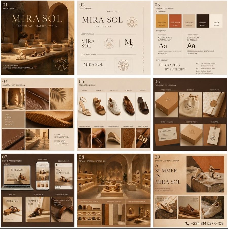 Luxury Footwear Brand Identity Board — GPT Image 2 image prompt example