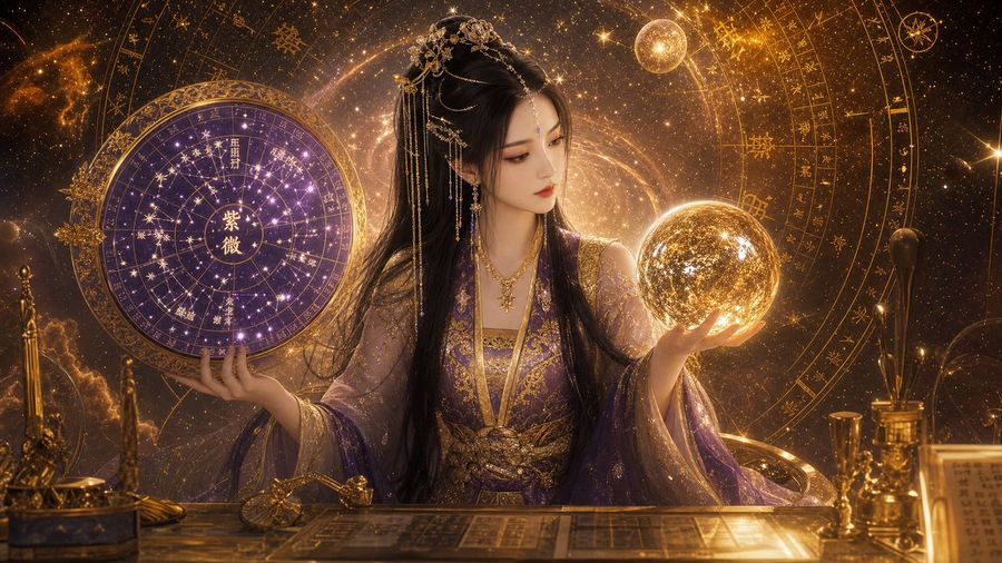 Luxury Golden Oriental Fortune Teller — GPT Image 2 image prompt example