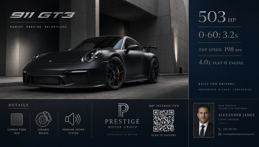 Luxury Gt3 Dealership Poster — GPT Image 2 image prompt example