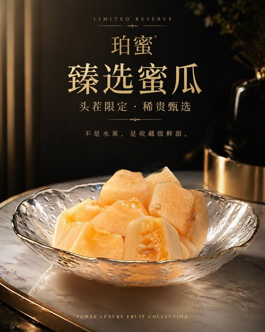 Luxury Melon Poster — GPT Image 2 image prompt example