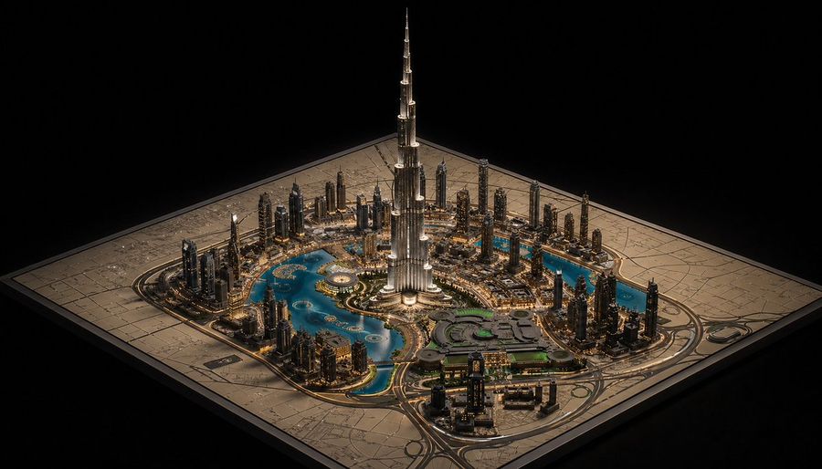 Luxury Miniature Dubai City Model — GPT Image 2 image prompt example