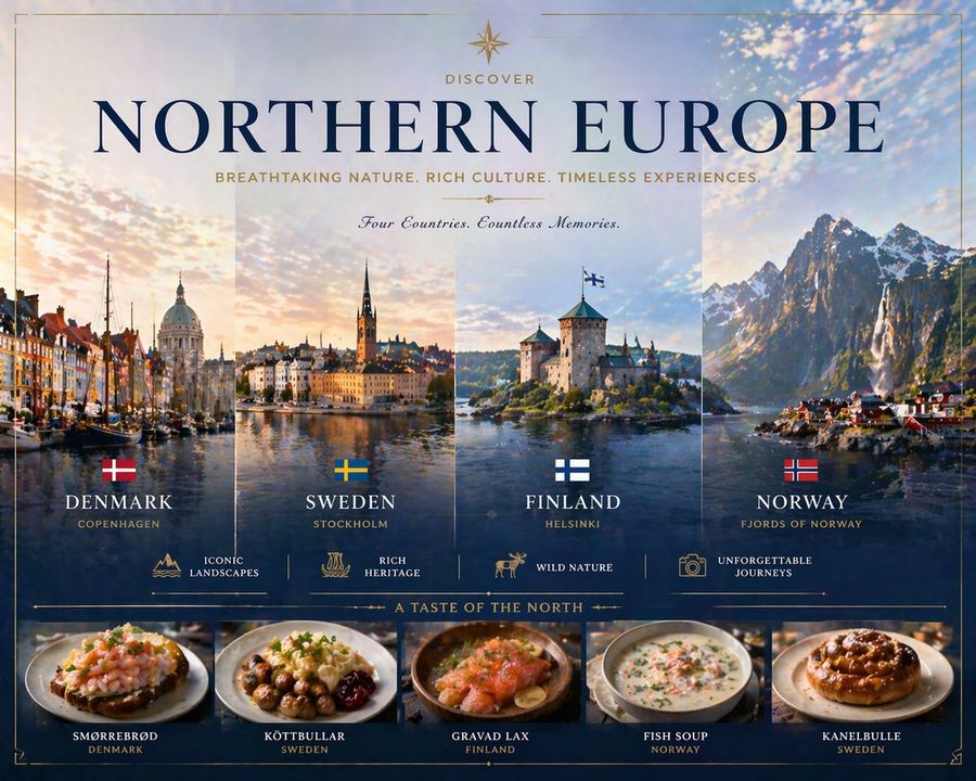 Luxury Northern Europe Travel Poster — GPT Image 2 image prompt example