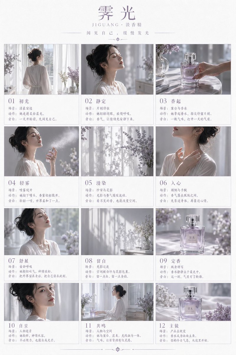 Luxury Perfume Storyboard Poster — GPT Image 2 image prompt example