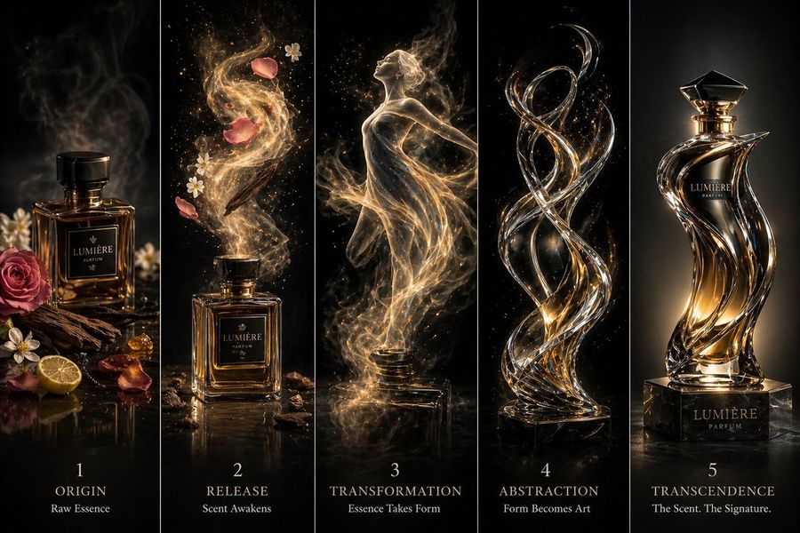 Luxury Perfume Transformation Art — GPT Image 2 image prompt example