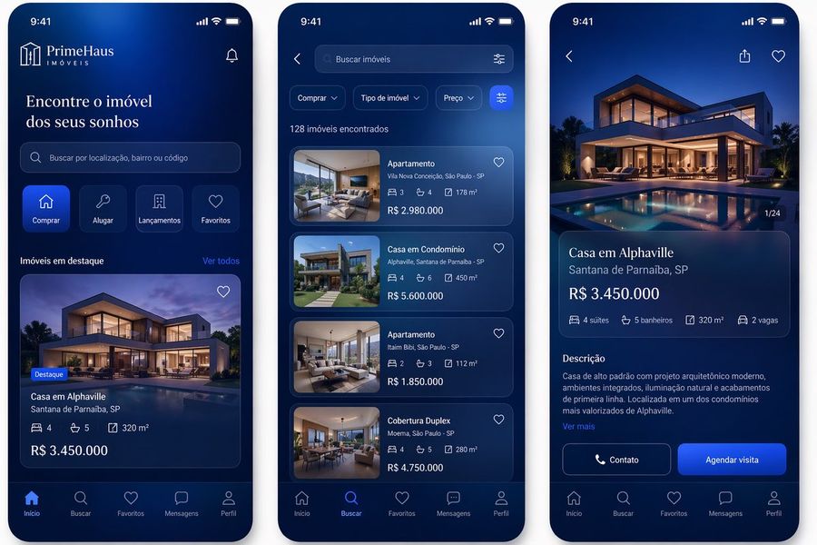 Luxury Real Estate App Ui Mockup — GPT Image 2 image prompt example