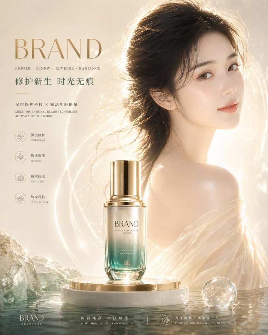 Luxury Skincare Brand Kv — GPT Image 2 image prompt example