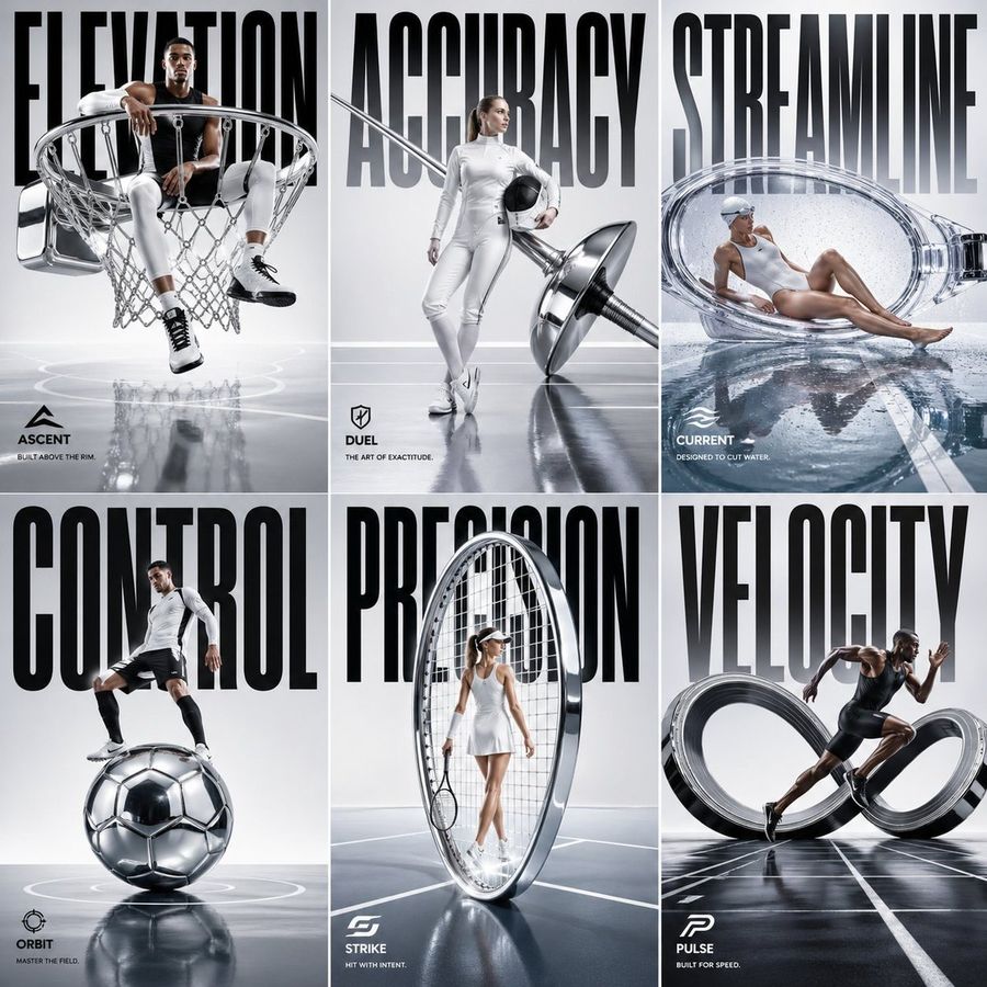 Luxury Sportswear 2x3 Campaign Grid — GPT Image 2 image prompt example