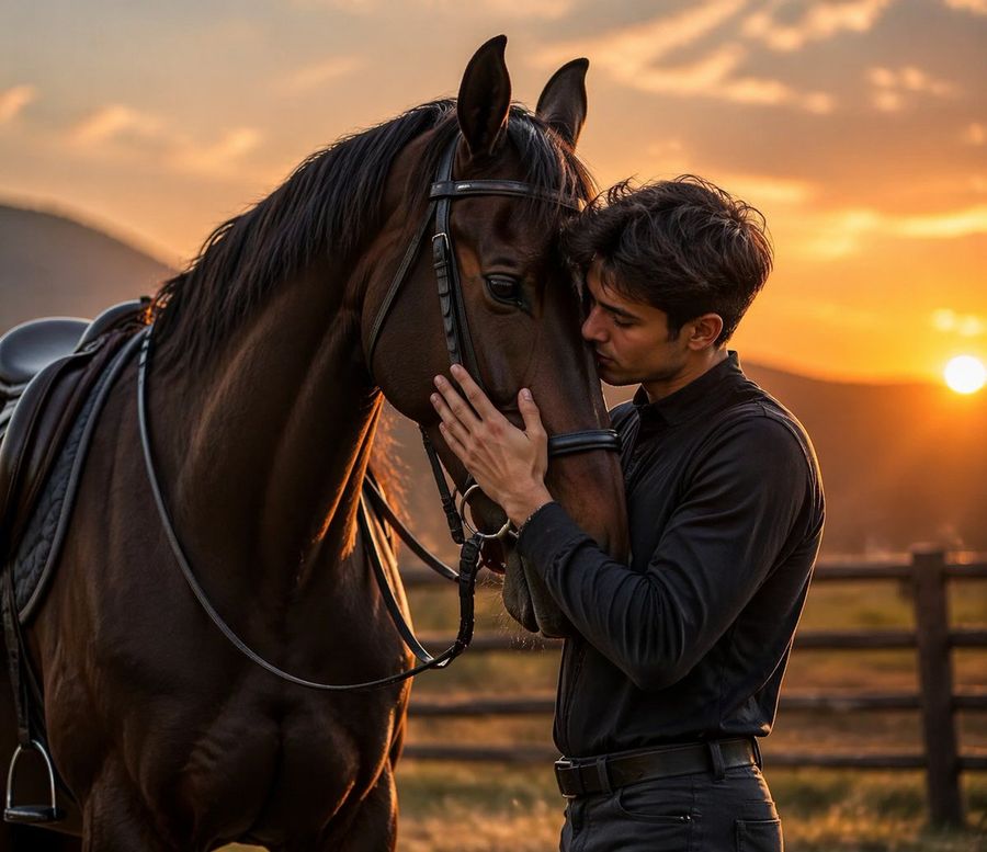 Luxury Sunset Equestrian Portrait — GPT Image 2 image prompt example
