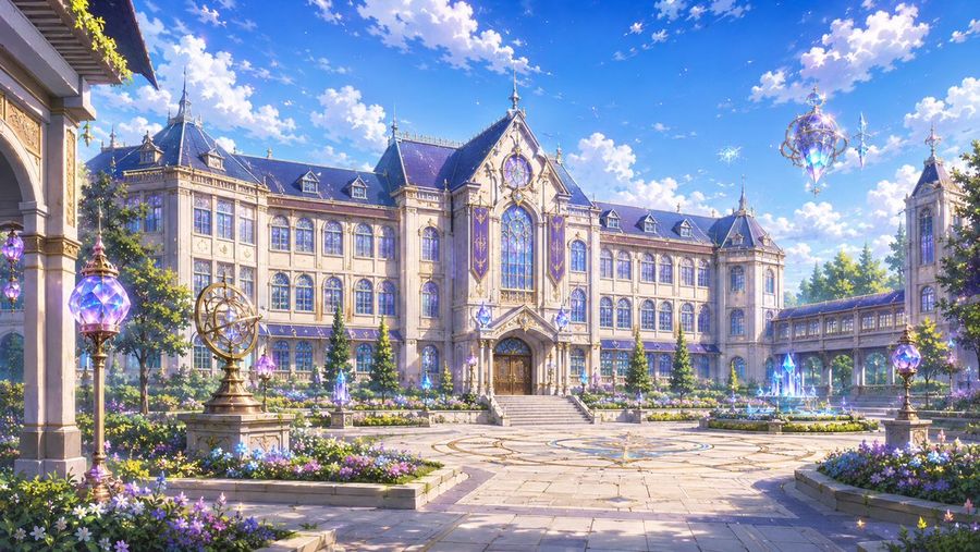Magical Academy Courtyard — GPT Image 2 image prompt example