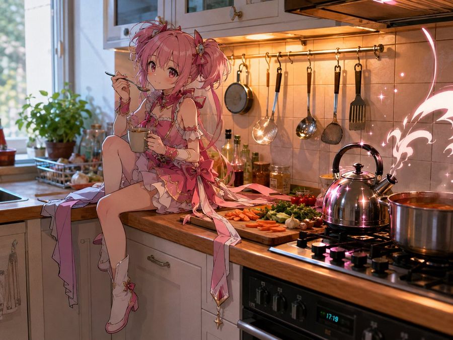 Magical Girl Kitchen — GPT Image 2 image prompt example