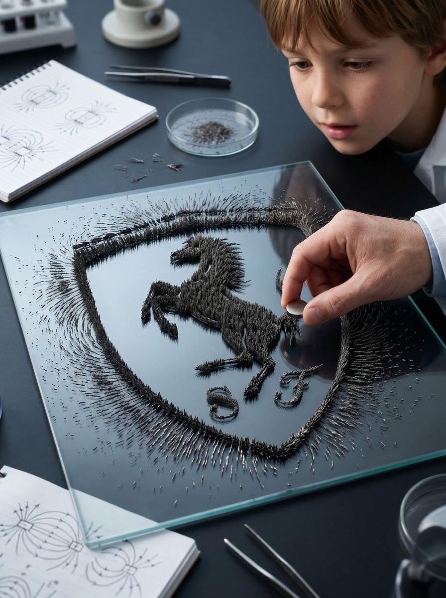 Magnetic Iron Filings Logo Scene — GPT Image 2 image prompt example