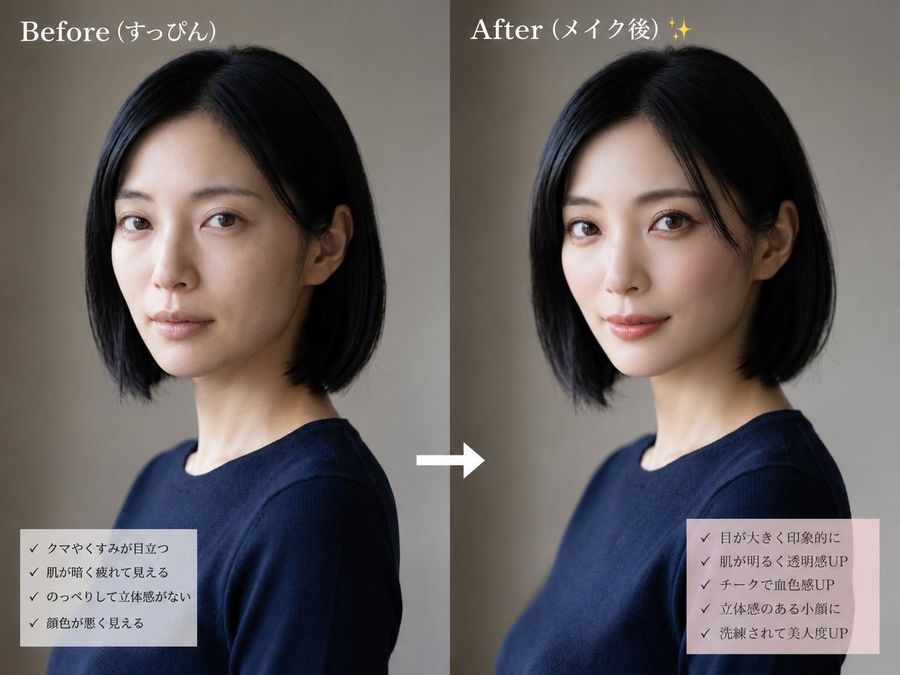 Makeup Before After Comparison — GPT Image 2 image prompt example