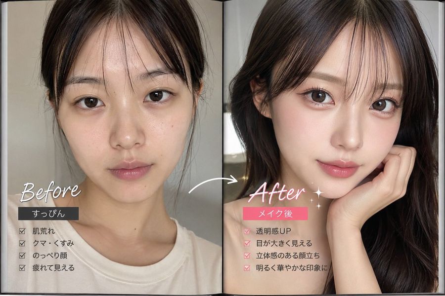 Makeup Before After Spread — GPT Image 2 image prompt example