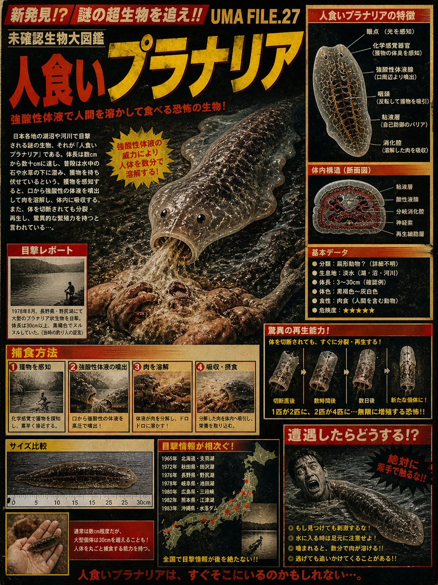 Man Eating Planaria Poster — GPT Image 2 image prompt example