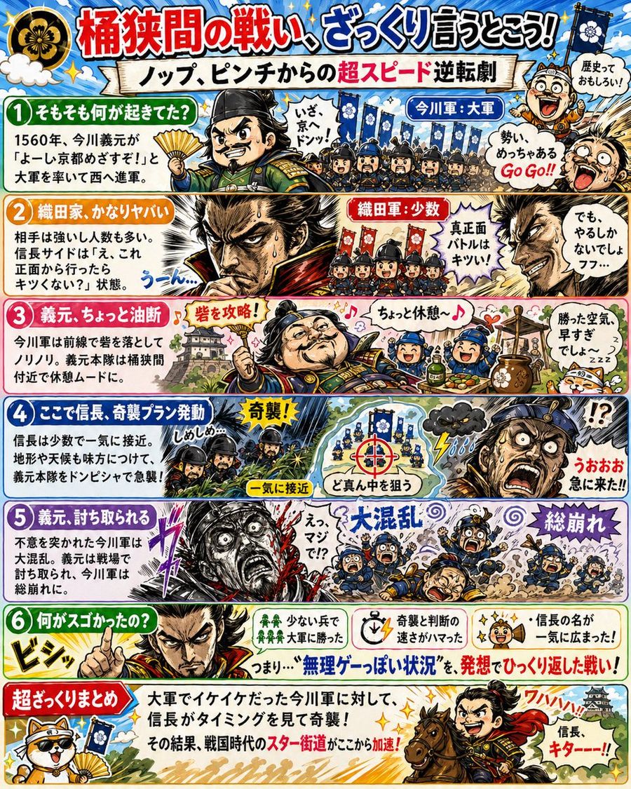 Manga History Poster About Okehazama — GPT Image 2 image prompt example