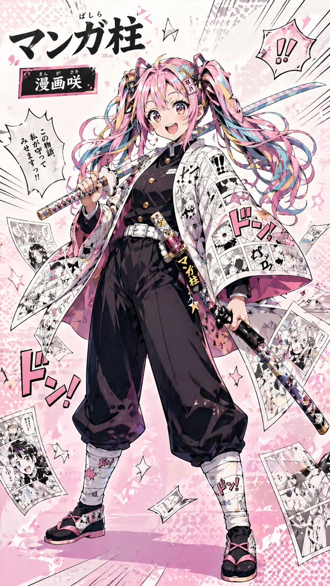 Manga Pillar Anime Character Poster — GPT Image 2 image prompt example