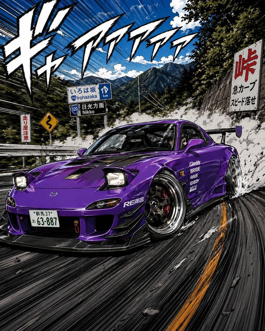 Manga Street Racing Illustration — GPT Image 2 image prompt example