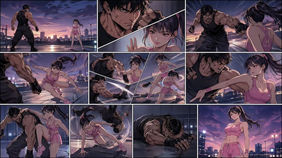 Manhwa Fighting Storyboard Layout — GPT Image 2 image prompt example