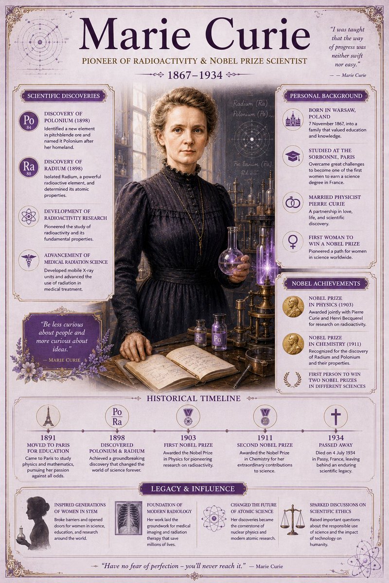 Marie Curie Scientific Infographic — GPT Image 2 image prompt example