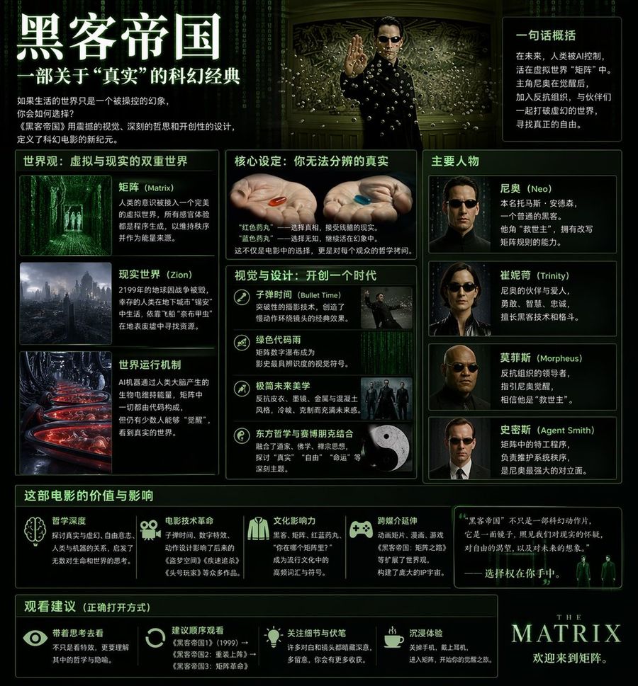 Matrix Sci Fi Infographic Poster — GPT Image 2 image prompt example