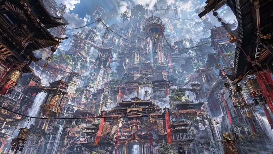 Maximalist Temple Cityscape — GPT Image 2 image prompt example