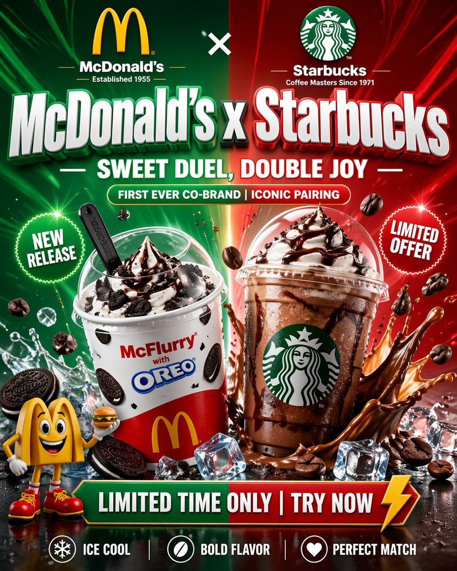 Mcdonalds X Starbucks Promo Poster — GPT Image 2 image prompt example