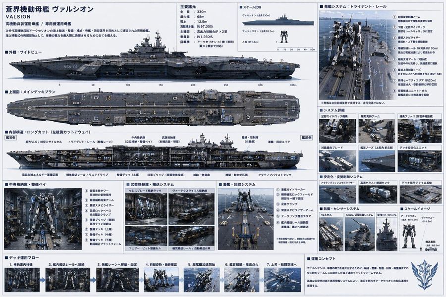 Mecha Carrier Spec Sheet — GPT Image 2 image prompt example