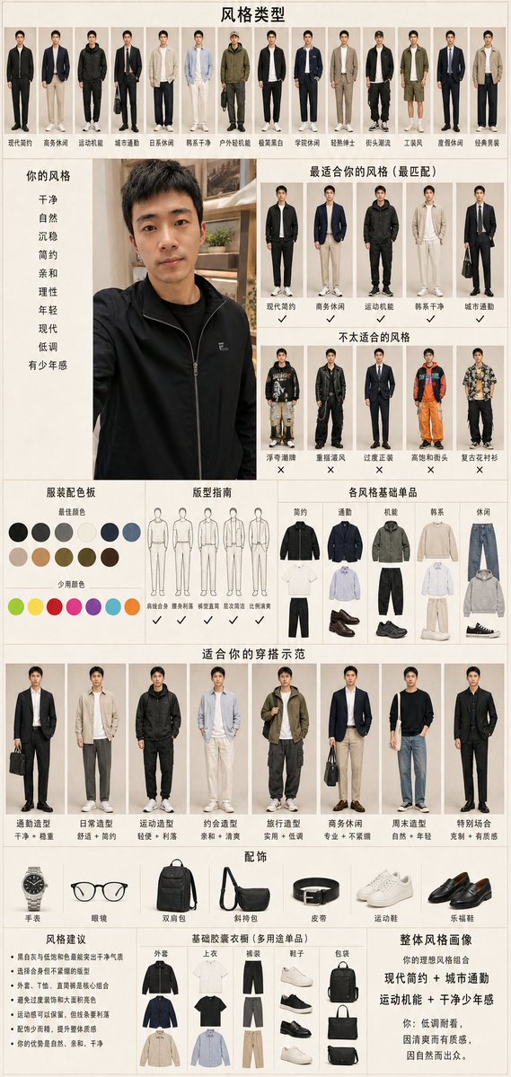 Menswear Style Diagnosis Report — GPT Image 2 image prompt example