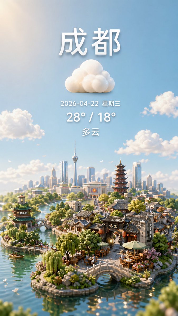 Miniature City Weather Poster — GPT Image 2 image prompt example