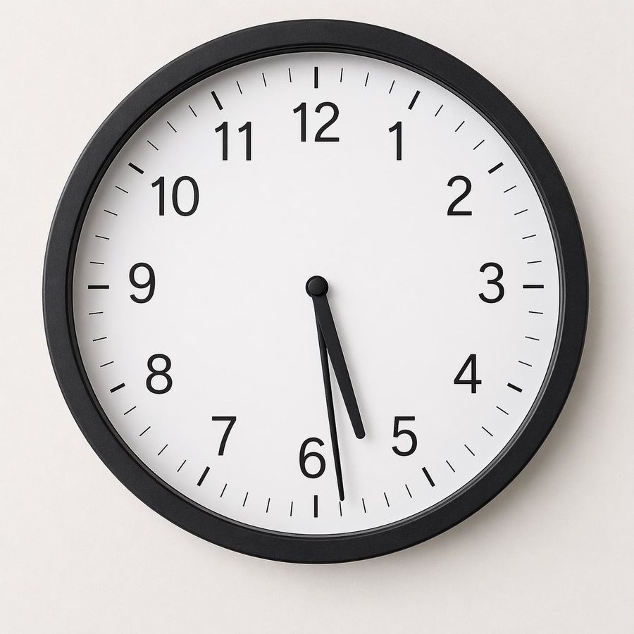Minimal Analog Wall Clock At 0529 — GPT Image 2 image prompt example