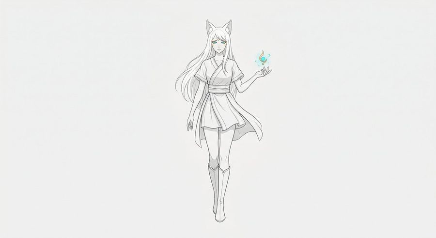 Minimal Fox Spirit Character Sketch — GPT Image 2 image prompt example