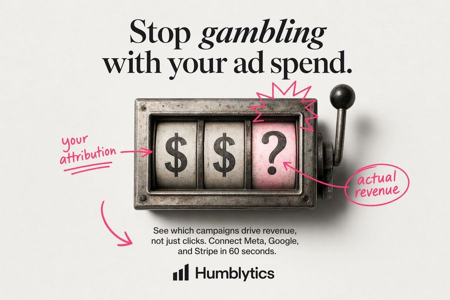 Minimal Slot Machine Attribution Ad — GPT Image 2 image prompt example