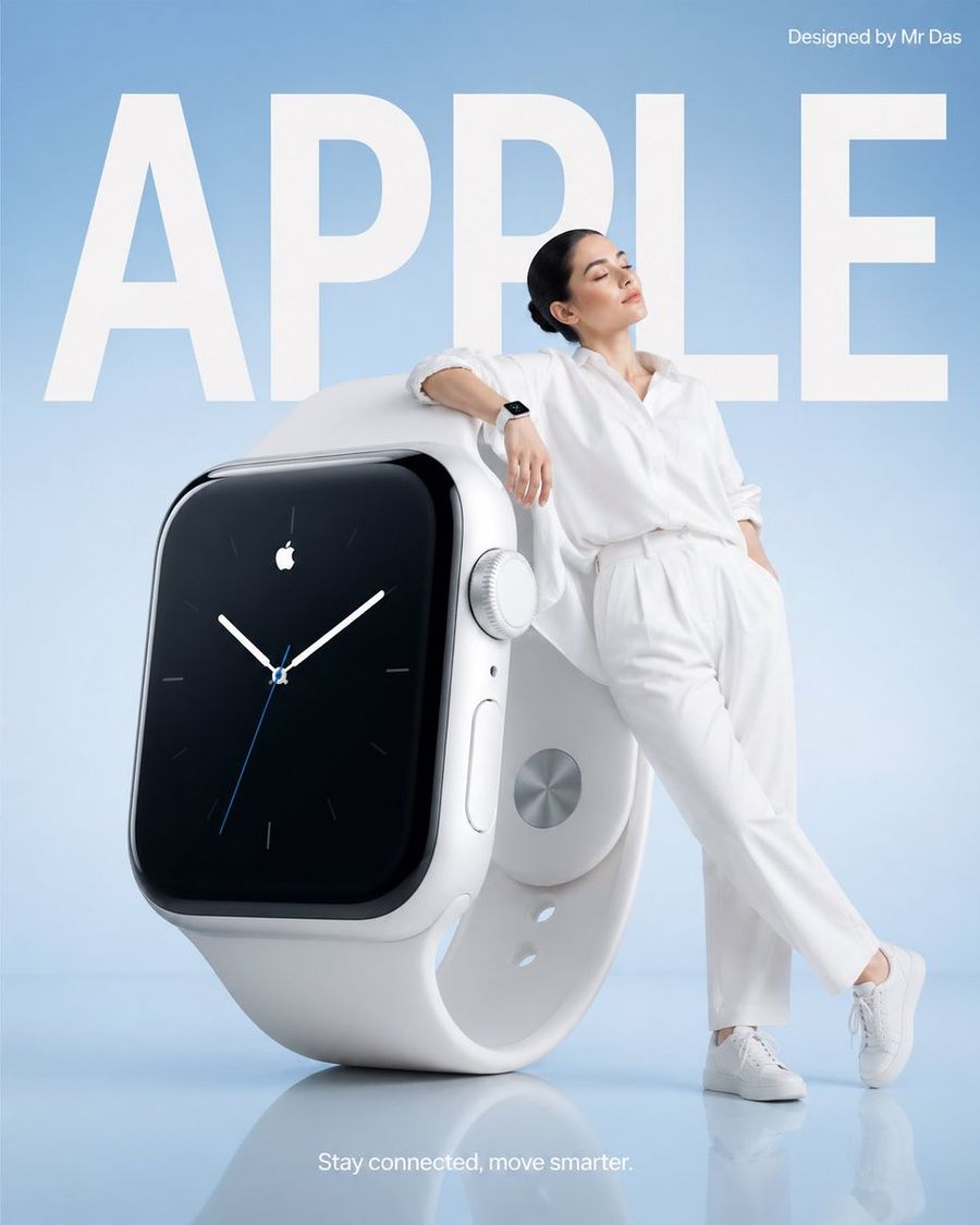 Minimalist Smartwatch Commercial Ad by @MrDasOnX — GPT Image 2 image prompt example