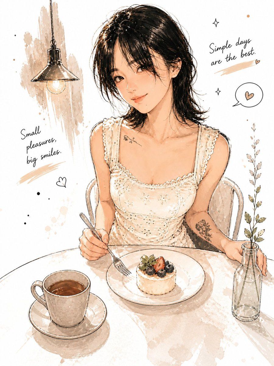 Minimalist Watercolor Cafe Illustration — GPT Image 2 image prompt example