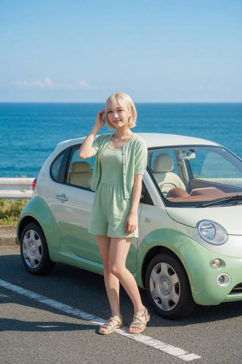 Mint Compact Car Coast — GPT Image 2 image prompt example