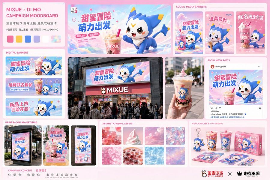 Mixue Dimo Campaign Moodboard — GPT Image 2 image prompt example