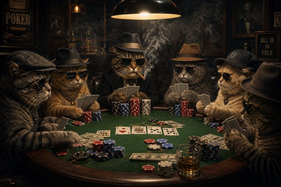 Mobster Cats Playing Poker — GPT Image 2 image prompt example