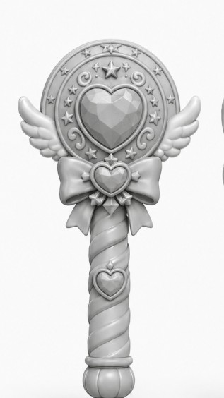 Monochrome Magical Heart Wand — GPT Image 2 image prompt example