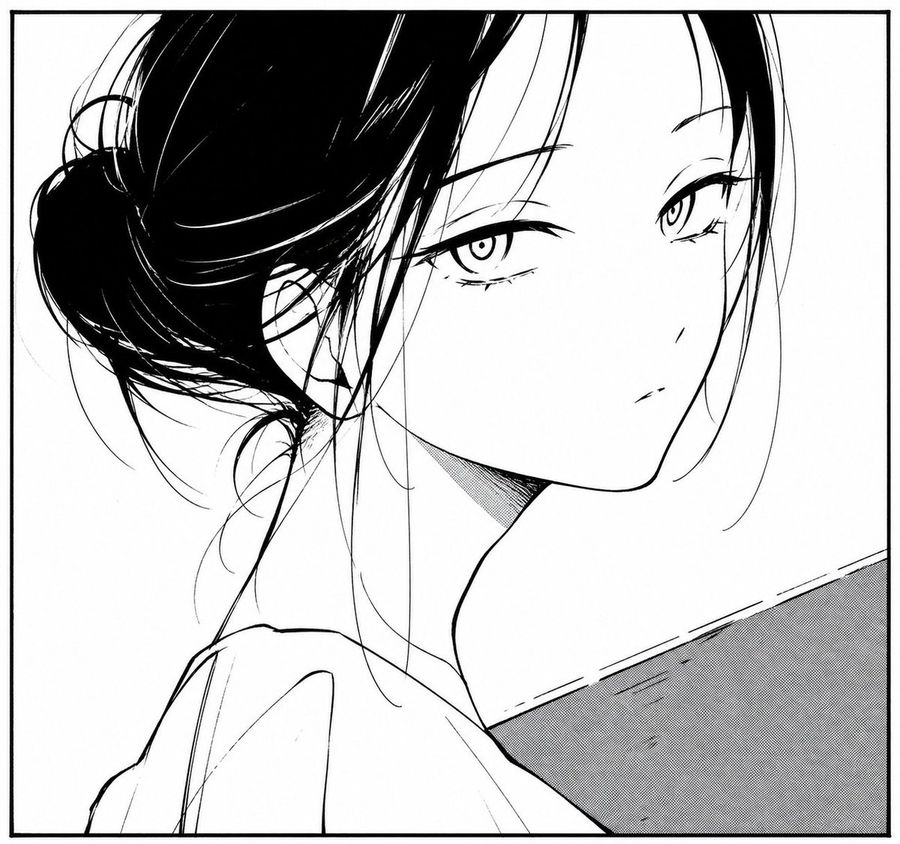 Monochrome Manga Woman Portrait — GPT Image 2 image prompt example
