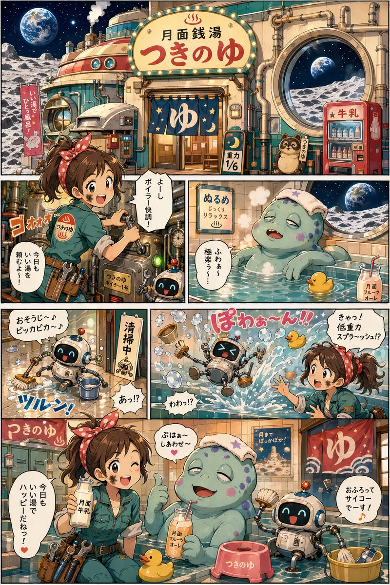 Moon Bathhouse Manga Page — GPT Image 2 image prompt example