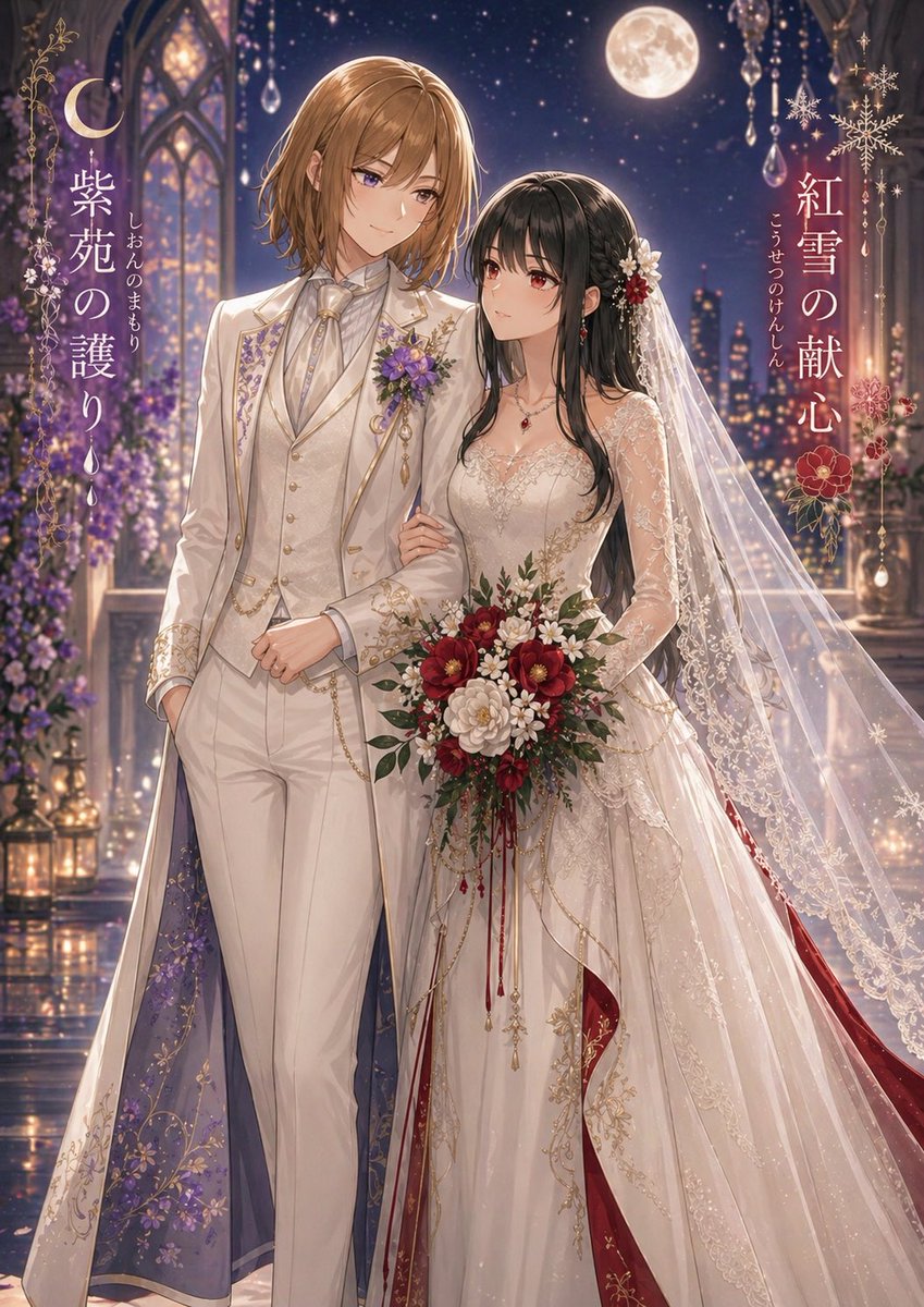 Moonlit Yuri Wedding Poster — GPT Image 2 image prompt example