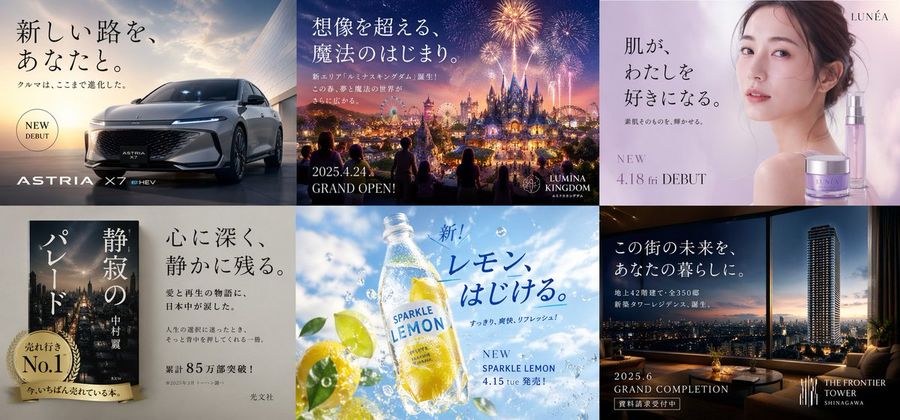 Multi Industry Japanese Ad Collage — GPT Image 2 image prompt example