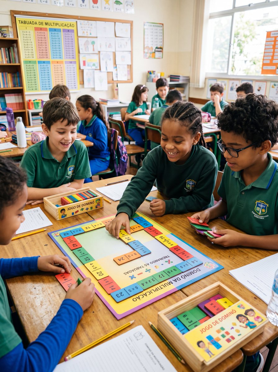 Multiplication Domino Classroom Activity — GPT Image 2 image prompt example