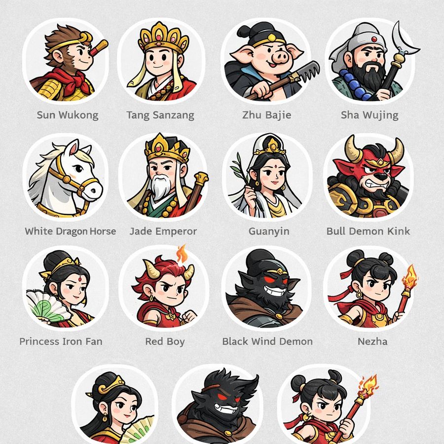 Mythological Character Avatar Grid — GPT Image 2 image prompt example