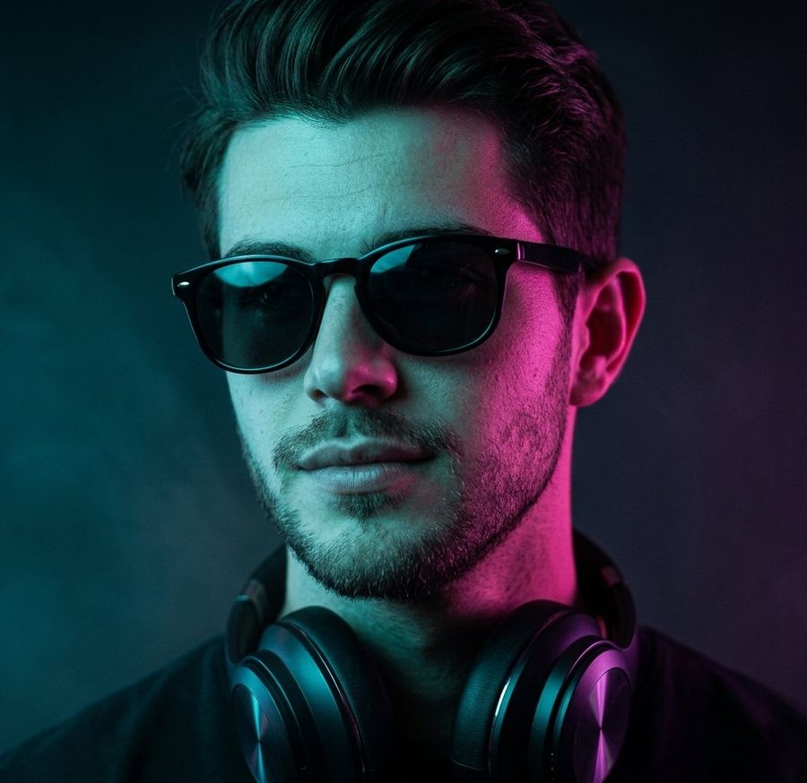 Neon Cyberpunk Tech Portrait — GPT Image 2 image prompt example