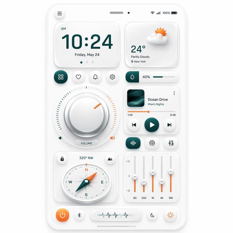 Neumorphic Smartphone Dashboard Mockup — GPT Image 2 image prompt example
